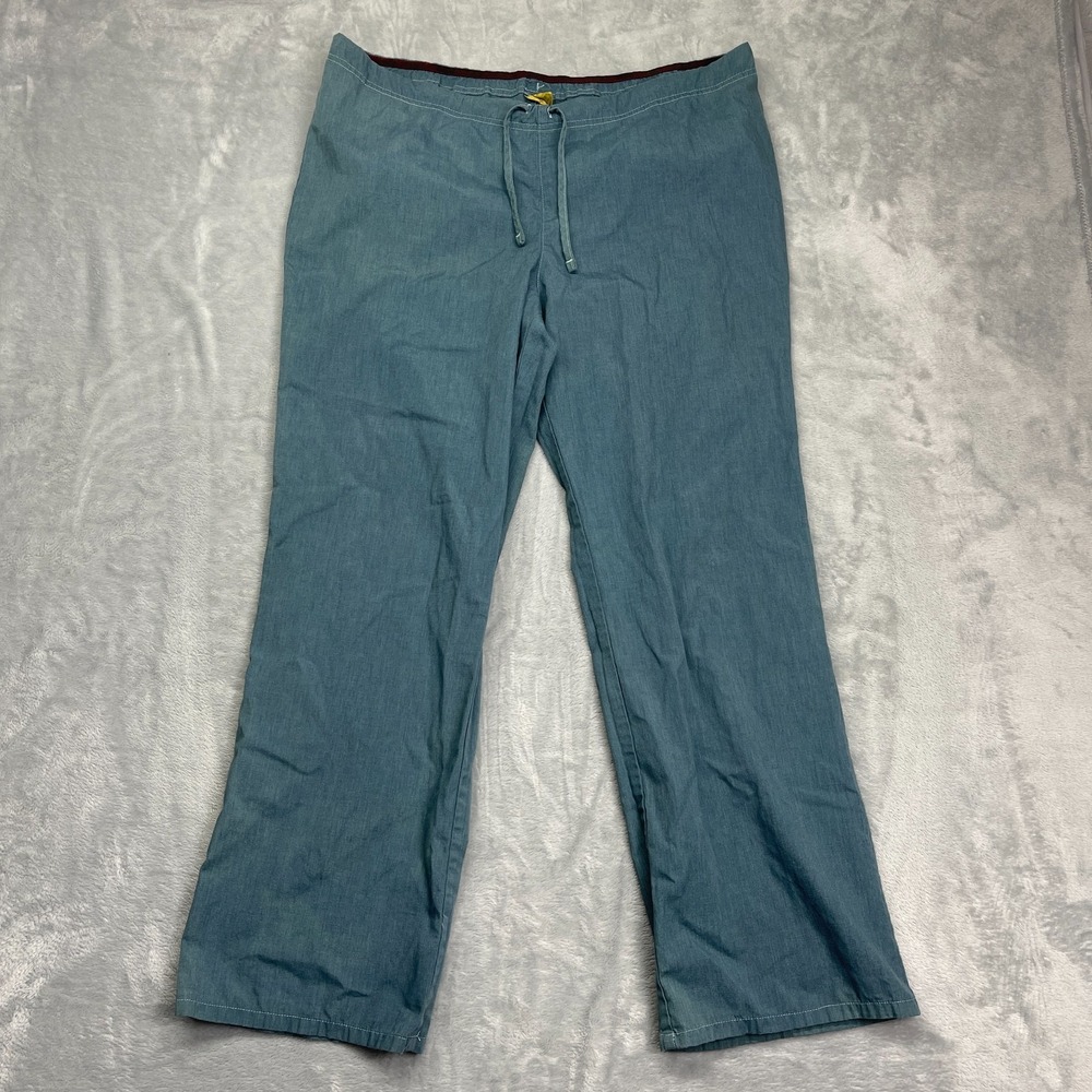 Dickies Pants Mens Medium (38x30) Teal‎ Flat Front Drawstring Waist Straight Leg